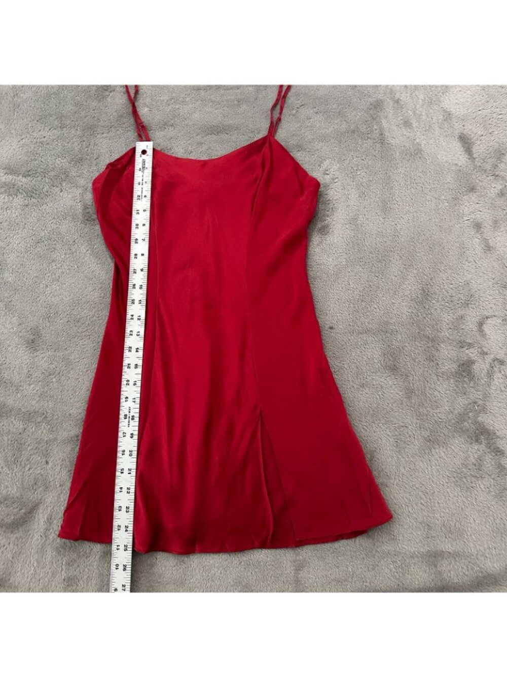 Vintage 90s Y2K Victoria's Secret 100% Silk Red Slip Dress Mini SMALL - Picture 4 of 9